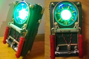 Steampunkowa latarka LED na bramkach logicznych